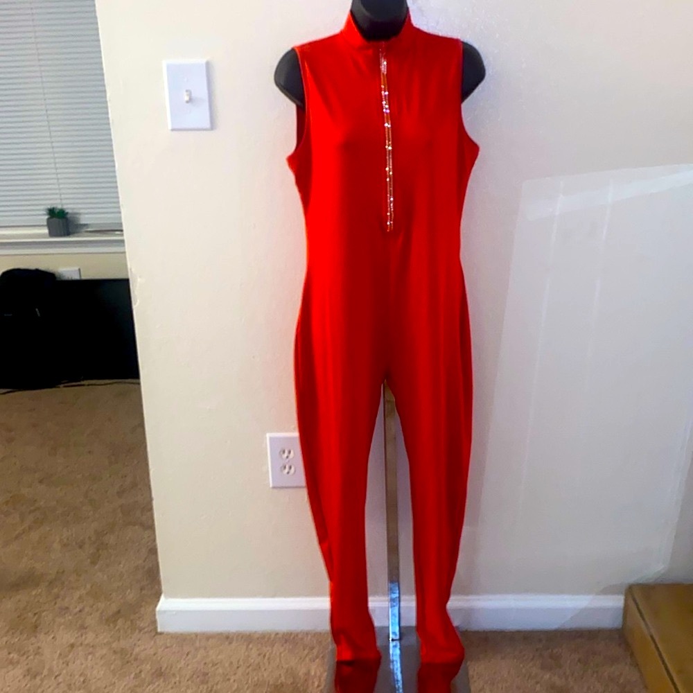 Mock neck jumpsuit